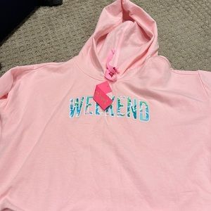 nwt cropped Lilly Pulitzer pink sweatshirt size L